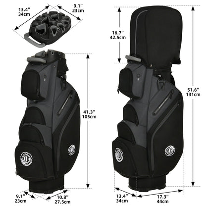 Hard Shell Golf Bag Armored Protective 900D High-Density Oxford Cloth Large Capacity Professional Equipment Travel Bag 105x27x38cm Deep Grey Business Color Matching