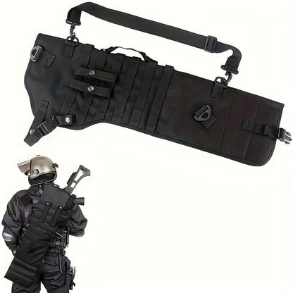 Tactical Gun Holster Sling Scabbard Bag, Water-Resistant Polyester Rifle Pistol Case with Ambidextrous Design and Adjustable Shoulder Strap for Outdoor Hunting Shooting Range