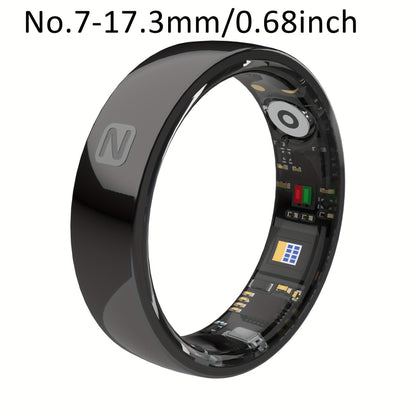 Fitness Tracker Smart Ring – IP68 Waterproof, Sleep & Step Monitor, Crystal Charging Case, Stainless Steel | Men & Women Sizes 7–13