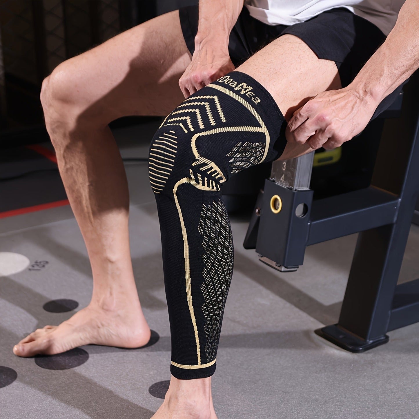 Copper Full Leg Knee Brace Compression Sleeve with Patella Gel Pad & Metal Side Stabilizers - 60% Copper Ions Infused Knee Support for Men & Women Running Workout Sports, Sizes S to 6XL