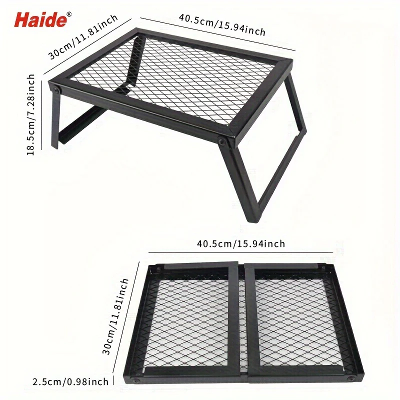 Portable Camping Bonfire Grill with Storage Bag – Heavy Duty Iron Barbecue Rack for Outdoor Picnic, RV Party & Firewood Heating, Includes Food Clips and Cleaning Cloths, Great Men's Gift