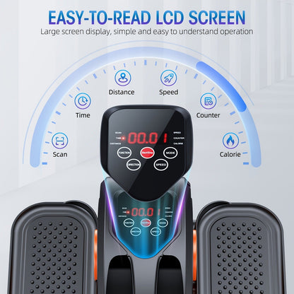 Under Desk Elliptical Machine Fully Assembled Quiet Portable Seated Pedal Exerciser with Remote Control 12 Adjustable Speeds for Home Office Workout Low Impact Leg Exercise Equipment