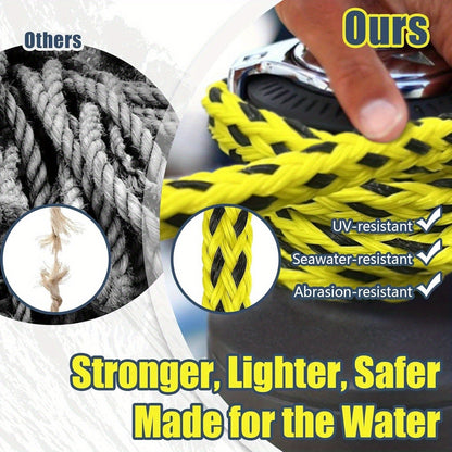 Floating Tow Rope 60ft for Towable Tubes, 2000 lbs, Green Blue