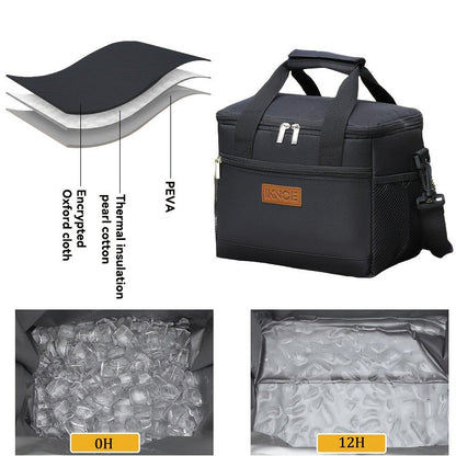 Insulated Lunch Bag Foldable Thermal Tote Leak-Proof Aluminum Foil Bento Box Carrier Reusable Cooler Bag Keeps Food Cold Fresh for Work Travel Picnic School