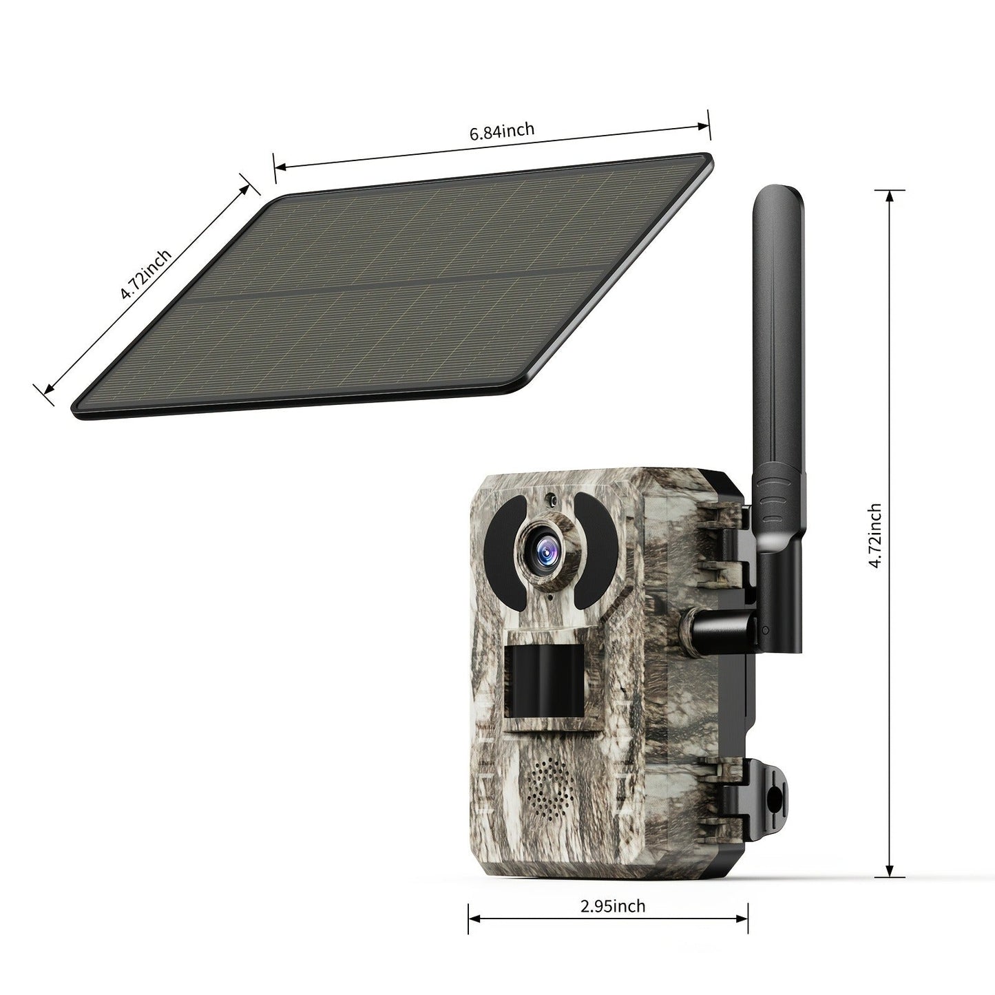 4G LTE Solar Trail Camera – 2K 1440p, No-Glow Night Vision 75ft, 0.2s Trigger, Built-in SIM, Remote Viewing, Wildlife Hunting Camera