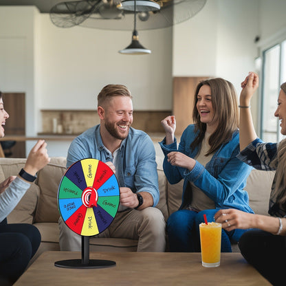 Tabletop Spinner Wheel 10 Slot - 8 Inch Heavy Duty Iron Base Prize Wheel for Carnival Games, Trade Show Spin Wheel, Party Supplies, Lucky Spin Game Wheel