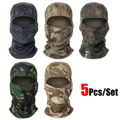 5-Pack Neck Gaiter Face Mask for Men & Women – UV Protection Balaclava Headscarf for Running, Hiking, Fishing, Cycling, Skiing & Outdoor Sports (11 Pattern Sets)