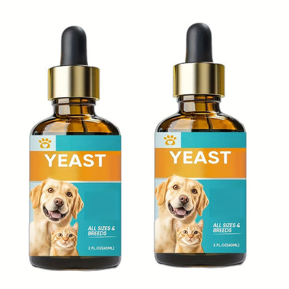 Dog Antifungal Yeast Supplement Drops – All Breed Canine Yeast Overgrowth Support | Natural Liquid Formula, 2.03oz per Bottle, 2-Pack Value Set for Daily Pet Health