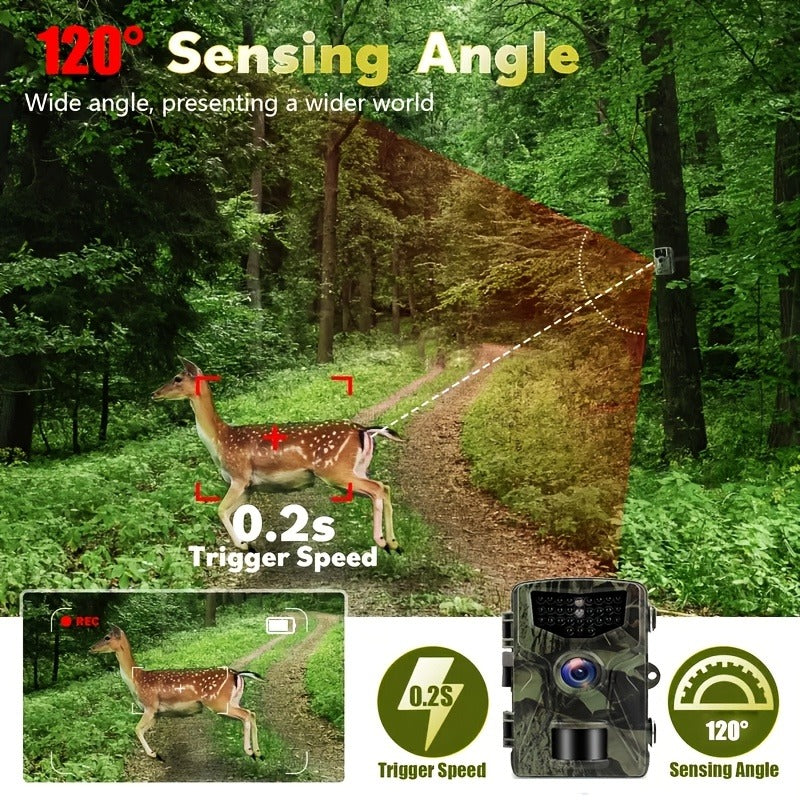 Trail Camera 48MP 4K Night Vision 0.2s Trigger 120 Degree Solar