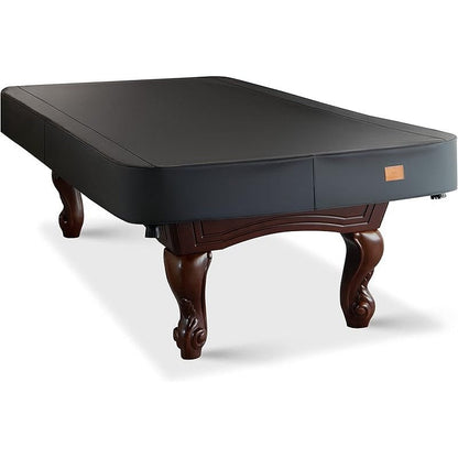 Leatherette Pool Table Cover 7 8 9FT Waterproof Tearproof Billiard Table Protector with Leg Cutouts Scratch-Resistant Easy-Clean Protective Cover Black