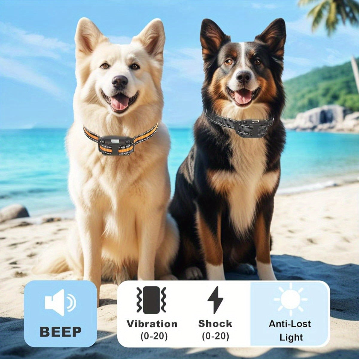 Dog Training Collar with Remote 3300ft Range 3 Modes Beep Vibration Safe Shock for 5-120lbs Dogs Rechargeable Waterproof E-Collar for 2 or 3 Dogs