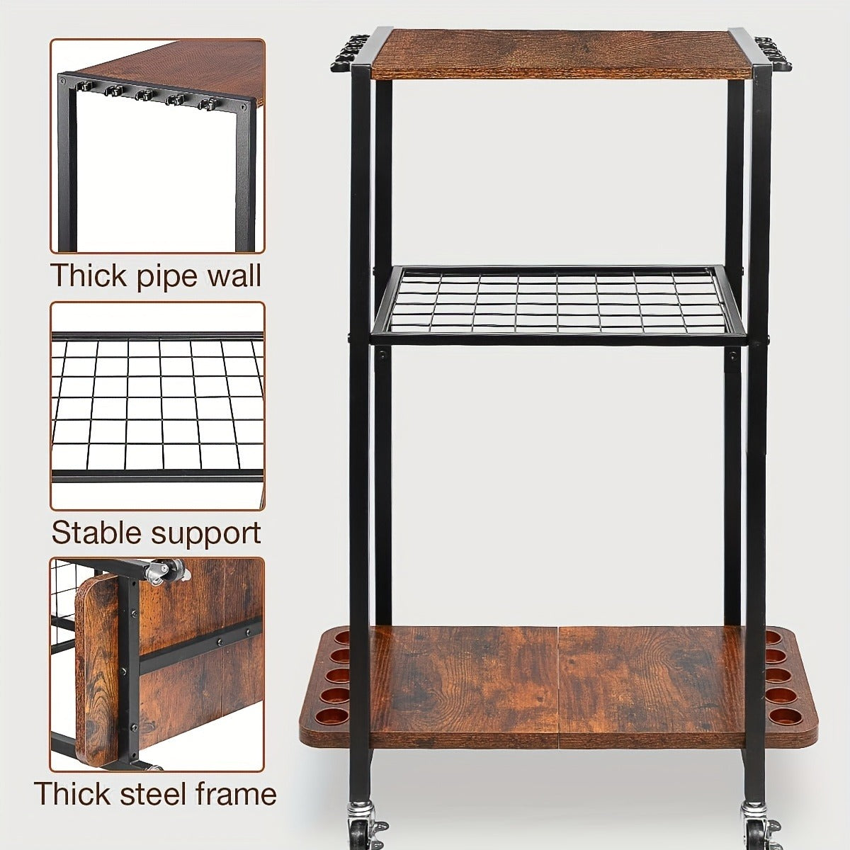 Rotating Fishing Rod Holder Rack Holds 10 Rods Tackle Storage Cart for Garage Floor Standing Pole Organizer Fishing Gear Storage for Men