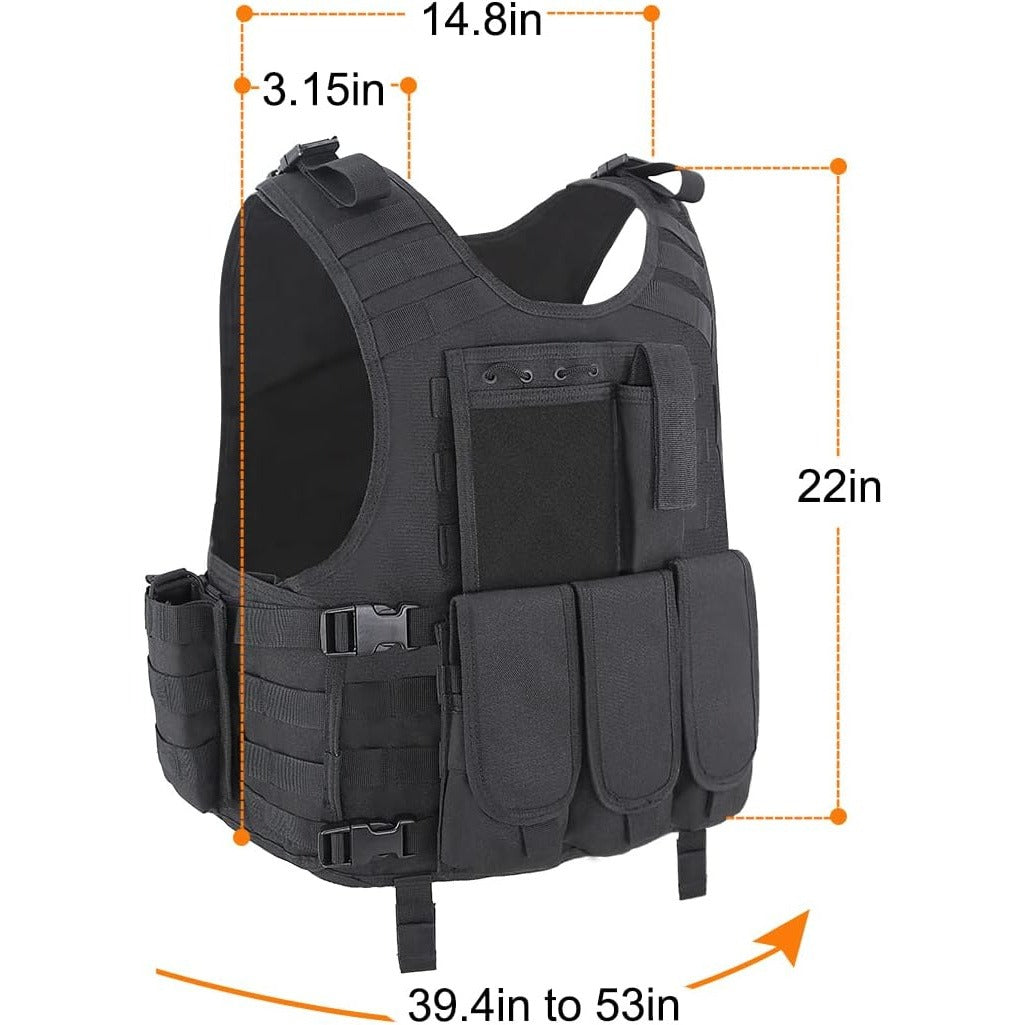 Tactical Outdoor Training Vest for Men Women – Lightweight Protective Hiking Vest with Multi-Pocket Design, Breathable & Adjustable, Ideal for Trekking Camping Hunting Fishing