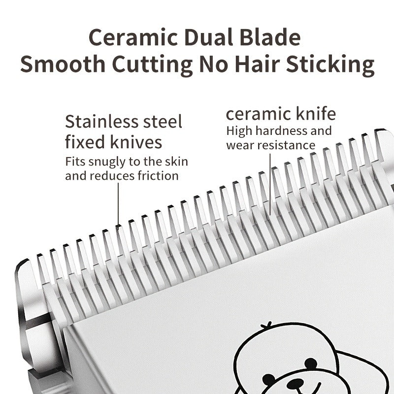 Pet Grooming Clippers Rechargeable with LED Display - Cordless Electric Dog Cat Hair Clipper, Detachable Blades 4 Guide Combs Low Noise, Professional Wireless Pet Trimmer with Accessories, Red