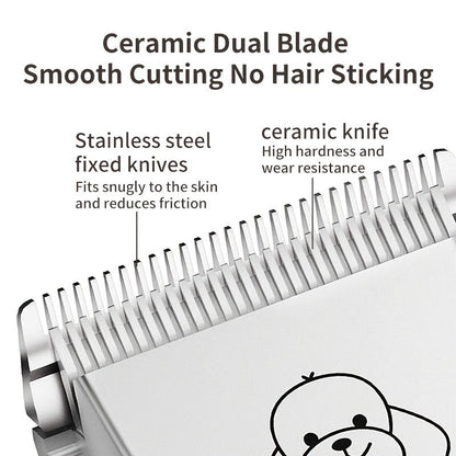 Pet Grooming Clippers Rechargeable with LED Display - Cordless Electric Dog Cat Hair Clipper, Detachable Blades 4 Guide Combs Low Noise, Professional Wireless Pet Trimmer with Accessories, Red