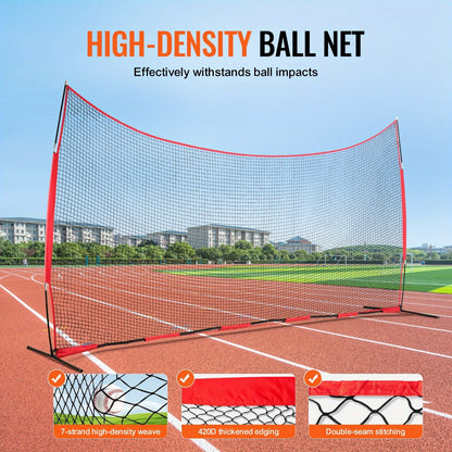 Sports Barrier Backstop Net with Carry Bag – Portable Protection Netting for Baseball Softball Lacrosse Soccer Hockey, Backyard Training Barrier Screen, Available in 7x7ft and 12x9ft