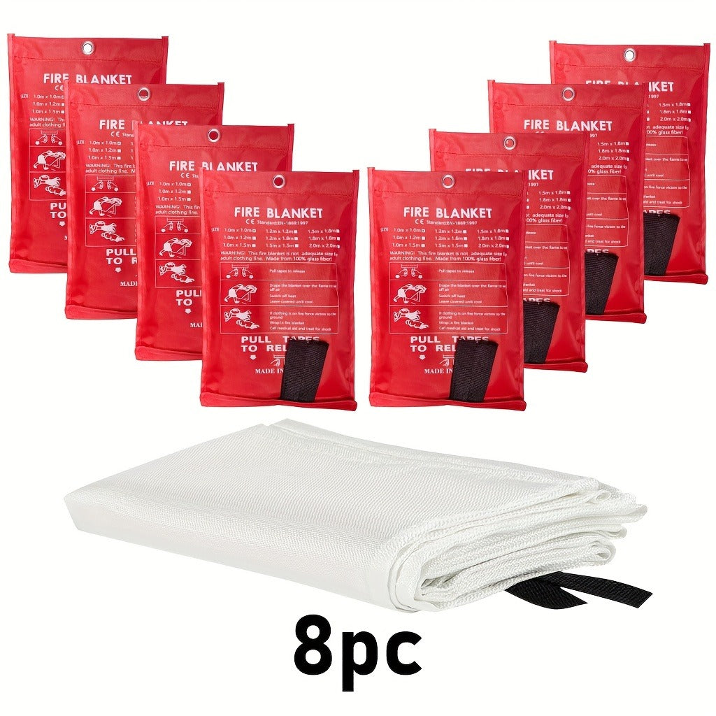 Fiberglass Fire Blanket for Home Kitchen Camping – Emergency Fireproof Blanket, Flame Retardant Heat Resistant, 39x39 Inch – 1/2/4/8/12 Pack