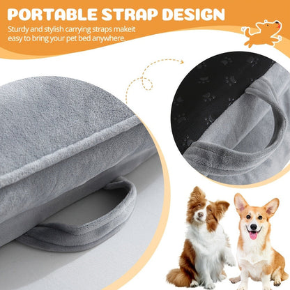 Orthopedic Dog Bed with Removable Washable Cover - High-Density Foam Dog Sofa Couch Bed, 4-Sided Bolster, Nonskid Bottom, Soft Flannel Lining, Available in M & XXL