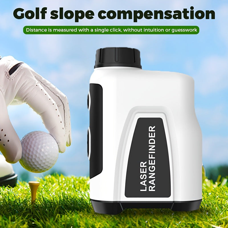 Golf Laser Rangefinder 1200 Yards Slope Compensation 6X Magnification Flag Lock HD Rechargeable USB Charging Anti-Vibration High Precision Quick Positioning White Stylish Design