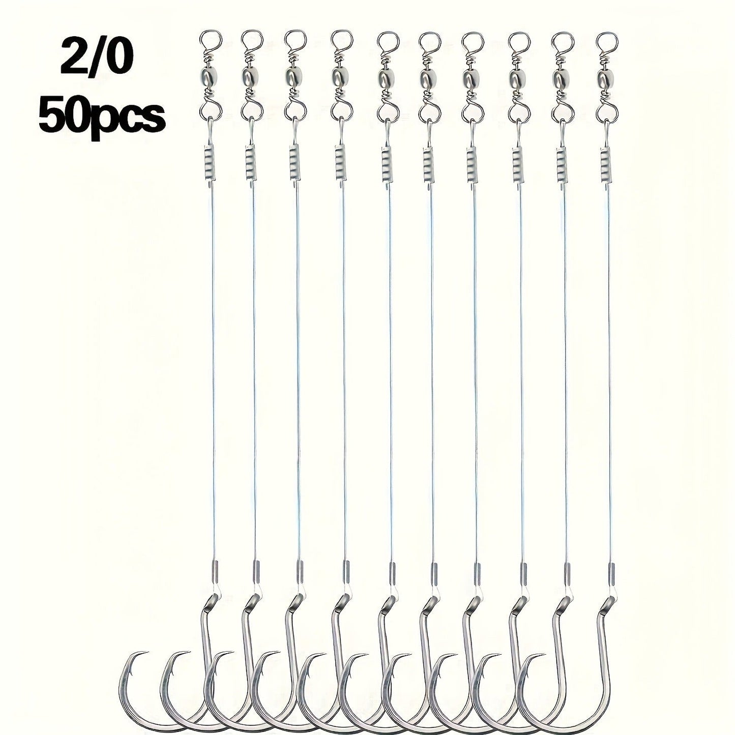 Circle Hooks 50pcs – Octopus Offset Steel Fishing Hooks for Catfish, Bass, Saltwater & Freshwater, Size 1/0 to 7/0