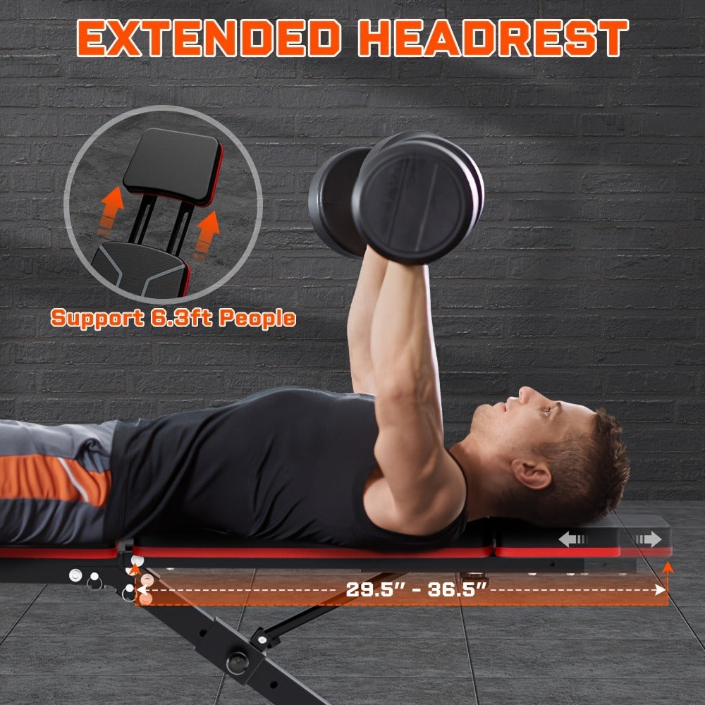 14-in-1 Adjustable Weight Bench Foldable – 770lb Capacity, Multi-Function Full Body Strength Training, Space-Saving Design – Home Gym Workout Bench