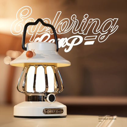 Camping Lantern Rechargeable LED, Snail Design Portable Camp Light with 3 Color Modes & Dimming, USB & Battery Dual Power, 18650 Lithium Battery, Freestanding Tent Light for Camping Hiking Emergency Home