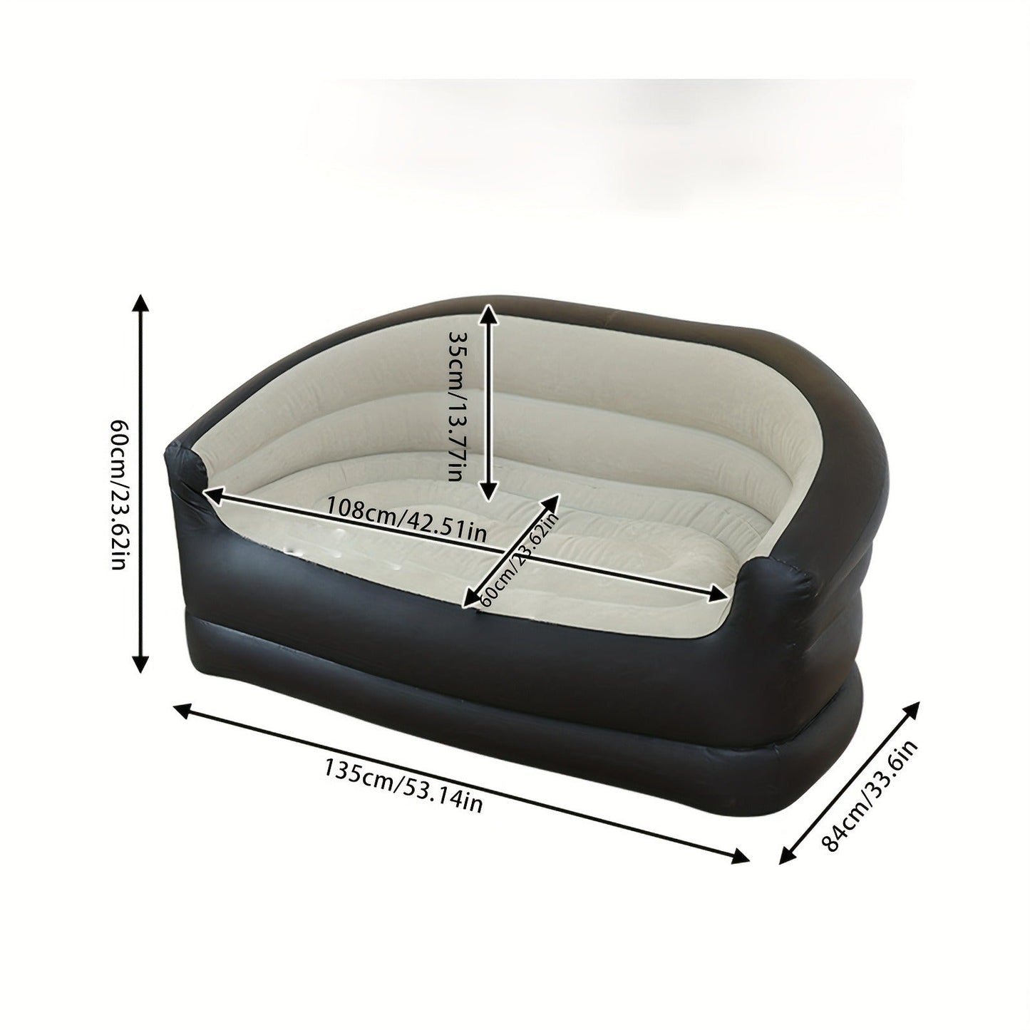 Inflatable Sofa Portable Air Cushion Bed – Lightweight Foldable Lazy Couch for Outdoor Camping, Hiking, Beach, Backyard & Indoor Home Use, Quick Inflate Lounger Chair, Single Person Air Sofa