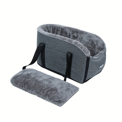 Pet Travel Bag & Car Seat for Small Medium Dogs Cats - Portable Polyester Carrier with Secure Buckle Closure, Cozy Soft-Sided Dog Cat Travel Tote Bag for Road Trips, Vet Visits & Daily Commutes, Grey