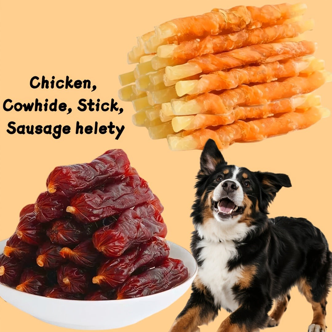 Natural Dog Treats Set Duck Chicken Milk Stick Sweet Potato Grain Free High Protein Low Fat Dental Health Gift Box Combinations for Dogs