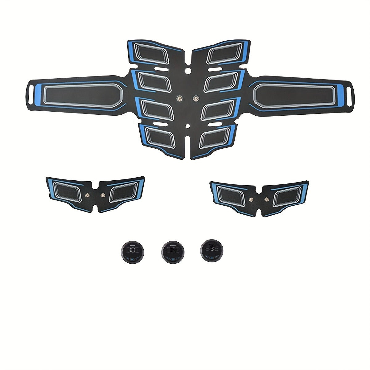 EMS Muscle Stimulator Fitness Belt 3-Piece Set 6 Modes 18 Intensity Levels USB Rechargeable Full Body Relaxation Massager