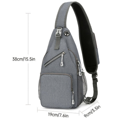 Sling Bag Crossbody Backpack 2 Pack Lightweight Oxford Chest Shoulder Daypack for Men Women Hiking Travel Casual Outdoor Bag Set Light Gray Navy Blue
