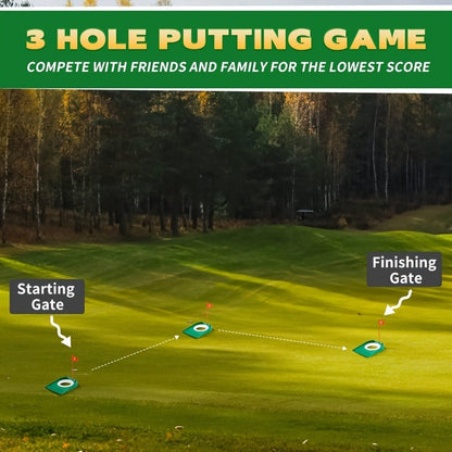 Golf Putting Cup Practice Holes 3 Pack with Numbered Flags Portable Durable All-Direction Surface Regulation Indoor Outdoor Putting Green Training Aid for Improving Putting Skills