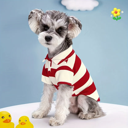 Dog Shirts 5-Pack Striped Breathable T-Shirts for Small Dogs & Cats – Soft Puppy Sweatshirt Costumes for Chihuahua, Poodle, Teacup Breeds, Boys & Girls, Sizes XS–4XL