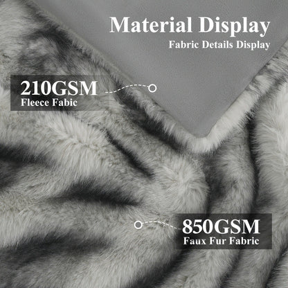 Faux Fur Throw Blanket 1060GSM Luxury - Super Soft Reversible Plush Mink Blanket for Bed Couch Sofa, Oversized Heavy Weight Cozy Blanket, Leopard Animal Print & Solid Colors, Throw & Twin Size