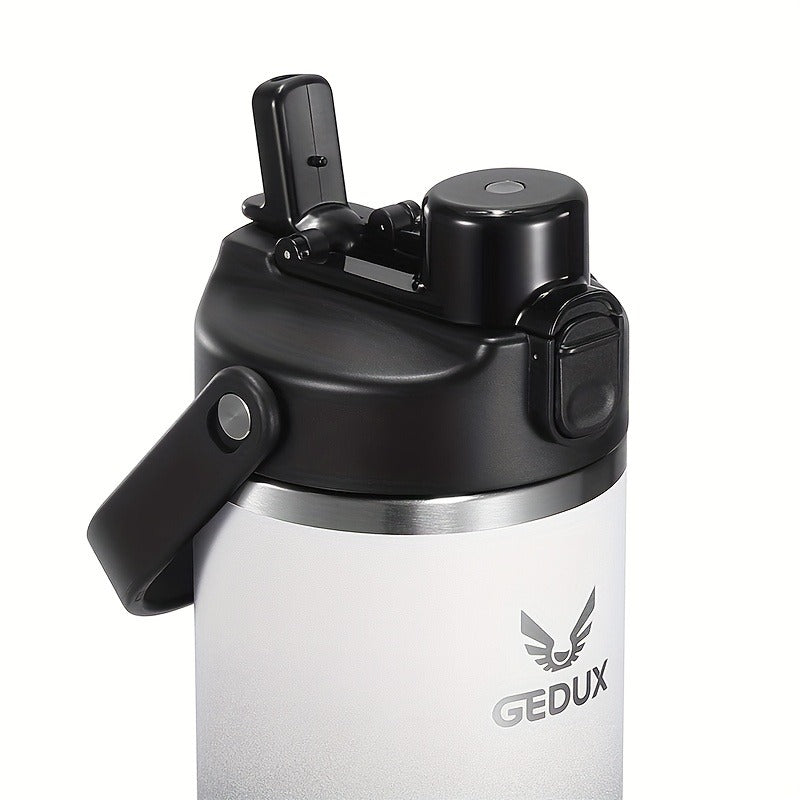 Insulated Water Bottle 32oz 40oz Stainless Steel Leak-Proof Sports Water Bottle with Handle Matte Finish Vacuum Thermos for Gym Hiking Camping Office Travel