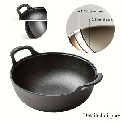 Cast Iron Frying Pan 20cm Pre-Seasoned with Dual Handles - Non-Stick Oven Safe Skillet for Outdoor BBQ, Camping & Stovetop Cooking - Compact Multi-Functional Cast Iron Skillet
