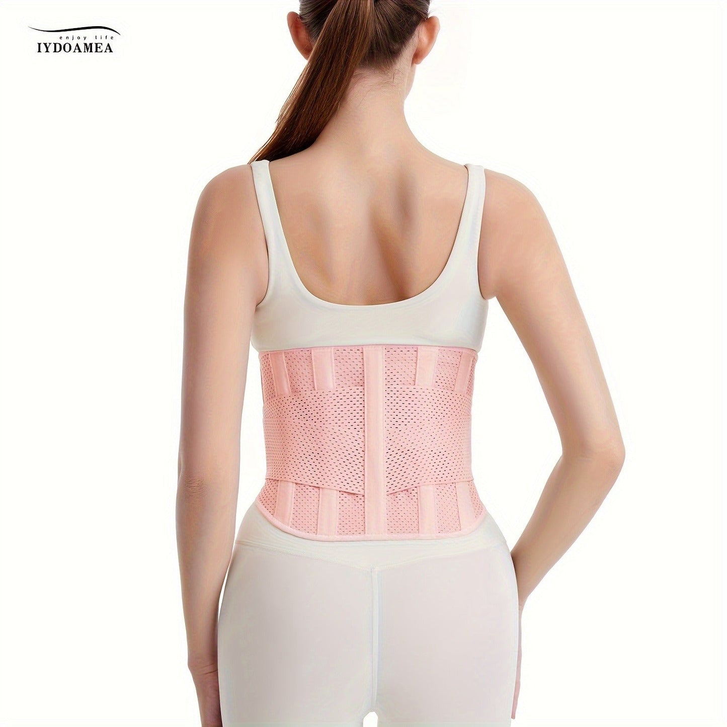 Breathable Back Brace Air Mesh with 4 Steel Plates & 2 Spring Stays – Anti-Skid Adjustable Lumbar Support Belt for Work, Men Women, S–XXL in 3 Colors