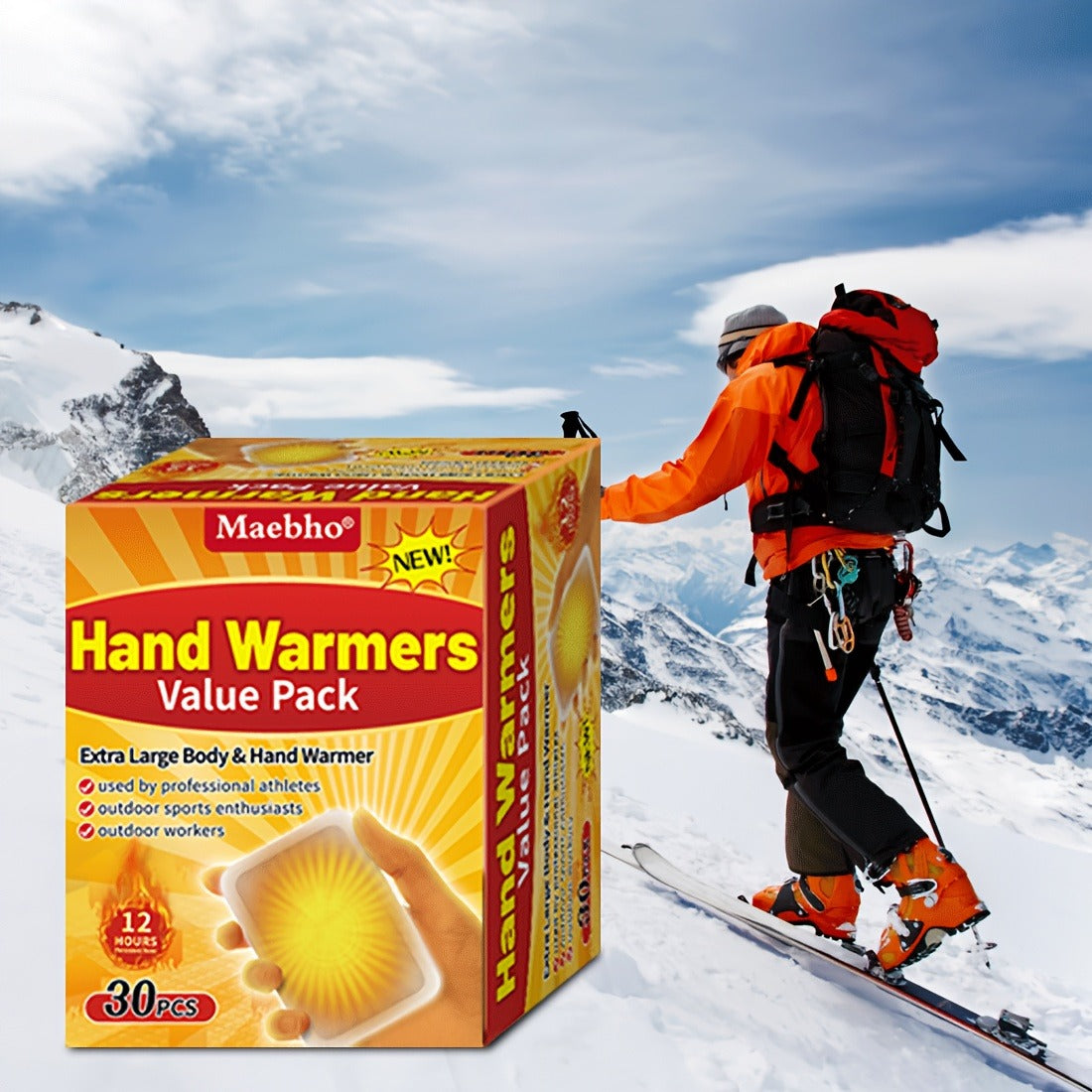 Heat Patches Self-Heating Body Warmers – No Battery Needed, Iron-Based Air-Activated Warming Pads for Back, Neck & Body, Long-Lasting Heat for Winter Sports, Outdoor Activities & Cold Weather Relief