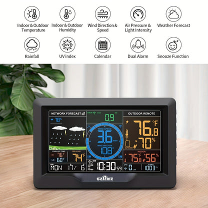 7-in-1 WiFi Home Weather Station – Wireless Indoor & Outdoor with Rain Gauge, Wind Speed, Solar Sensor & Smart App