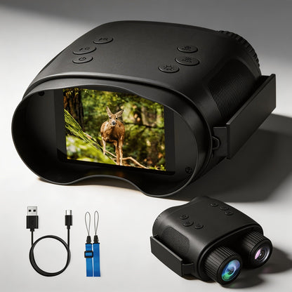 Night Vision Binoculars for Adults 4K Digital - 1080P HD Infrared Night Vision Goggles with 2.8" Screen, 10x Zoom, 7-Level 850nm IR Illuminator, 2000mAh Rechargeable Battery for Hunting Camping Boating Wildlife Observation, Gift for Men