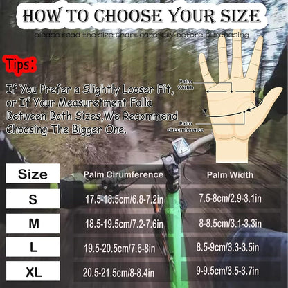 Motocross Gloves Touchscreen Full Finger - Breathable Riding Gloves with Print Design, Adjustable Wrist Closure, Road Racing & Cycling Protection (Blue/Yellow, M-XL)