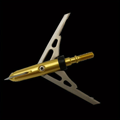Hunting Broadhead 6PCS 100 Grain – 2-Blade Stainless Steel Archery Arrow Tips with Ferrule Alignment Technology, 2.34" Cutting Diameter, Compatible with Crossbow & Compound Bow for Deer Hunting