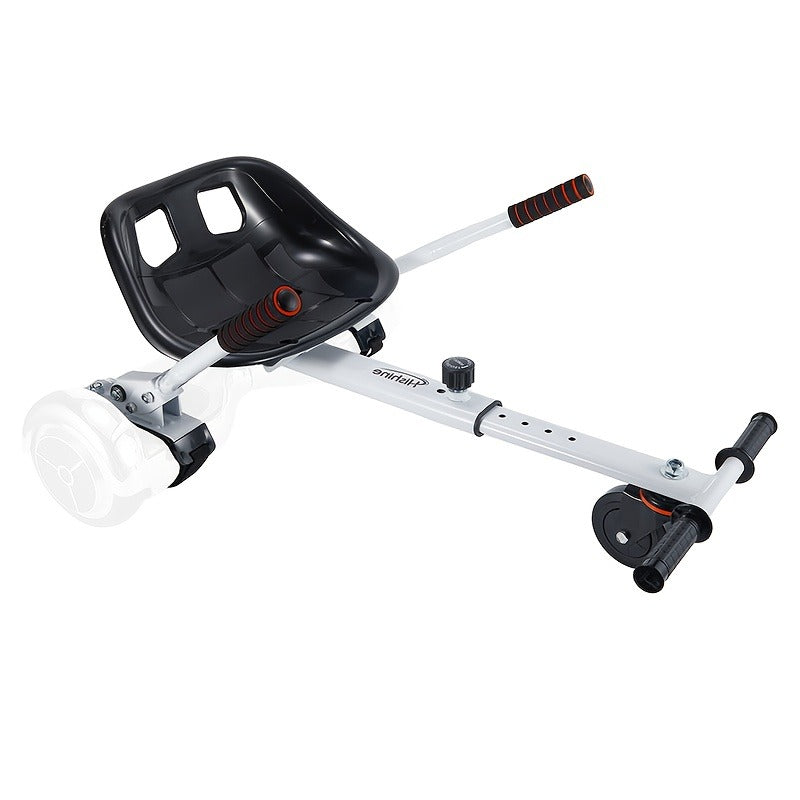 Hoverboard Go Kart Seat Attachment Kit for Kids 6.5"-10" Self Balancing Scooter Conversion Accessories with Off-Road Tires, Shock Absorber & Dual Footrests – Sturdy Metal Frame, Easy Install, Fun Ride