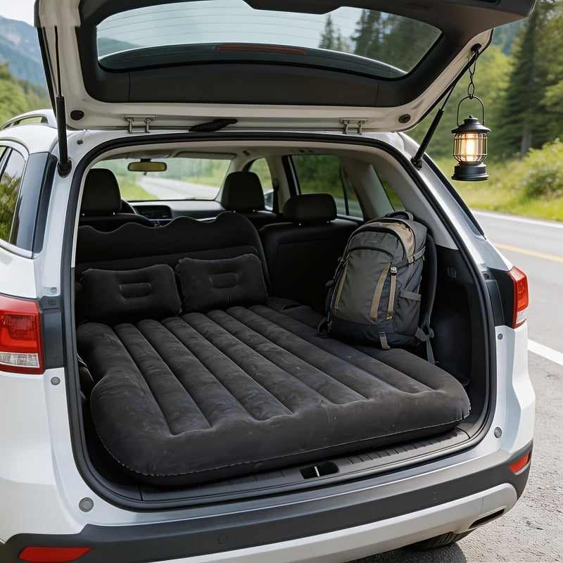 Car Inflatable Mattress SUV Back Seat Sleeping Pad Foldable Portable Travel Air Bed with Electric Pump Storage Bag Repair Kit for Camping Road Trip Outdoor Adventure Fits SUV Sedan MPV