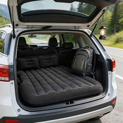 Car Inflatable Mattress SUV Back Seat Sleeping Pad Foldable Portable Travel Air Bed with Electric Pump Storage Bag Repair Kit for Camping Road Trip Outdoor Adventure Fits SUV Sedan MPV