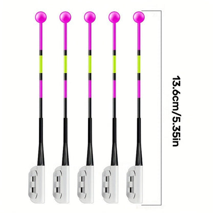 Fishing Bite Indicator Pole Tip Lights 5PCS – Gravity Sensing Color-Change Hook Alert, High-Visibility LED Night Fishing Indicators for Sea Fishing, Raft Fishing & Platform Fishing (Battery Not Included)