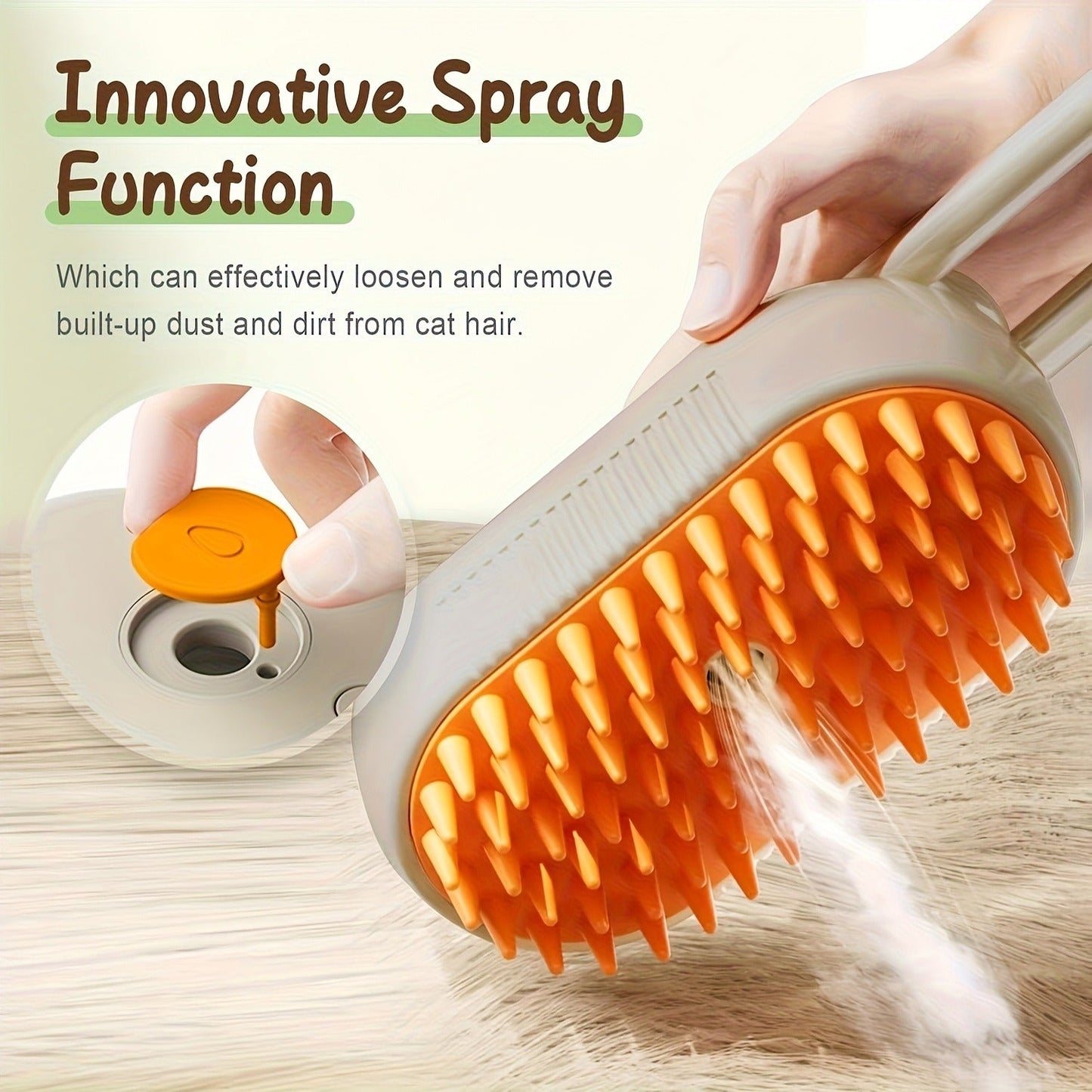 Cat Grooming Steam Brush - Self-Cleaning 4-in-1 Pet Brush with Spray for Cats & Dogs Shedding Grooming Control Deshedding Tool