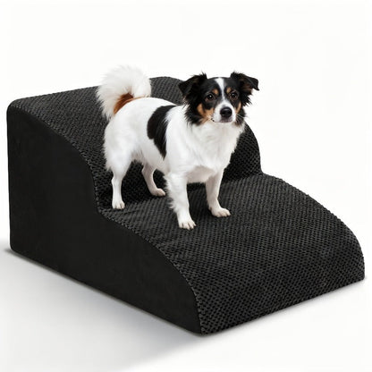 Dog Stairs for High Beds & Sofa - Extra Wide Foam Pet Steps with Non-Slip Bottom, Soft Cushioned Dog Ramp for Couch, Ideal for Small Dogs, Senior & Injured Pets, 2/3/4 Steps, 6 Colors