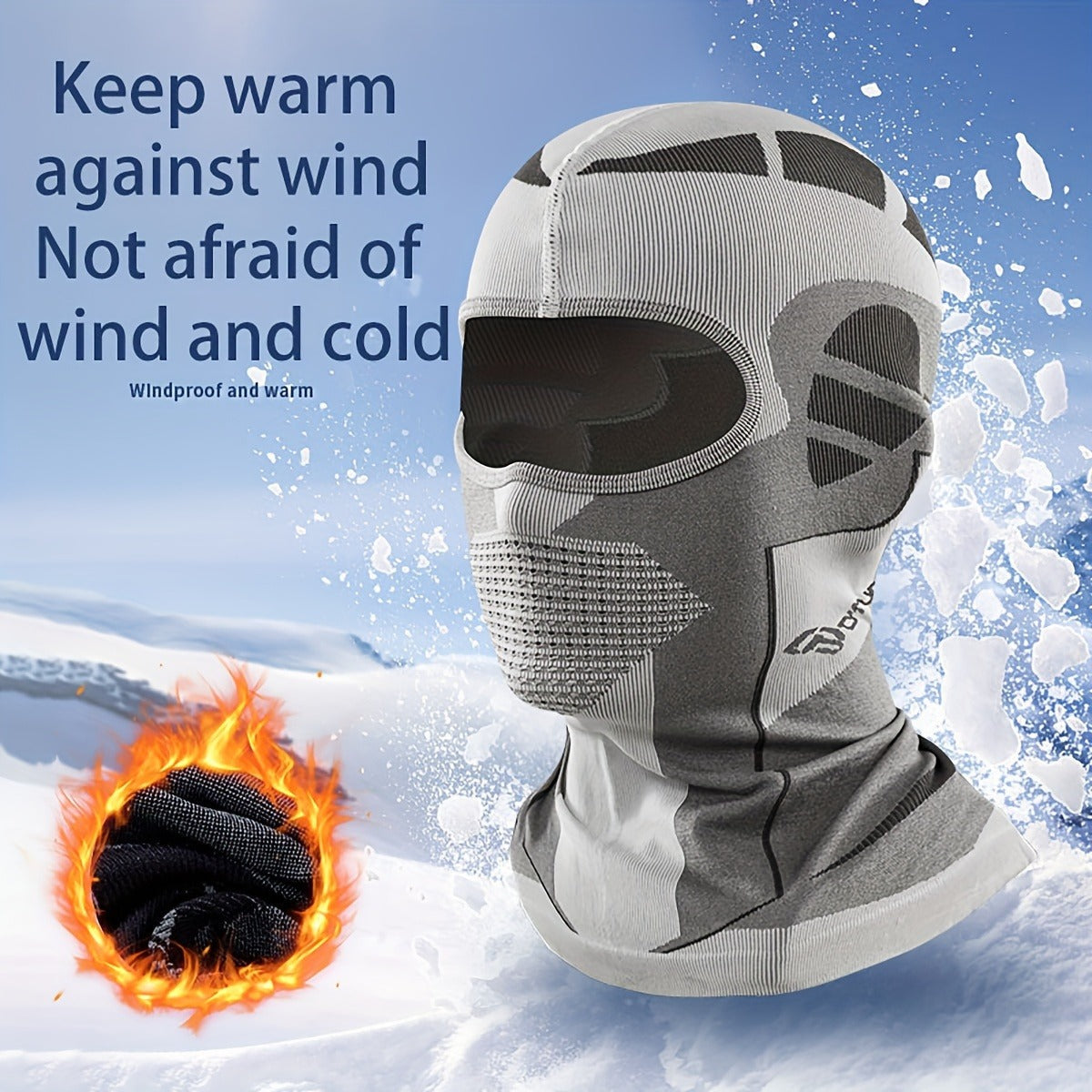 Windproof Neck Gaiter Face Mask 2 Pack – Breathable Knit Nylon Full Face Scarf Head Cover for Cycling, Skiing, Motorcycle & Outdoor Winter Sports, UV Protection Balaclava (Black)