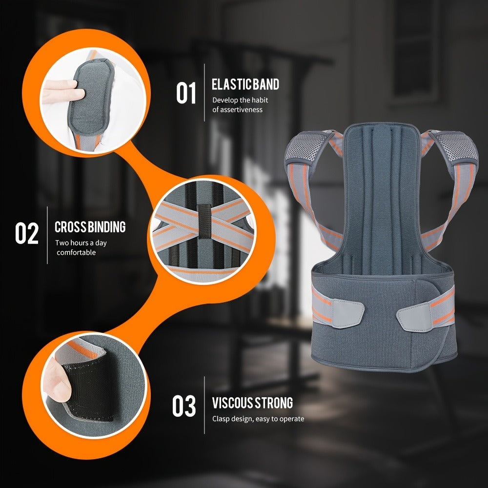 Posture Corrector for Women & Men – Breathable Adjustable Shoulder Back Brace Straightener, Full Back Support for Posture Improvement, Spine Alignment & Upper Back Pain Relief, Sizes S to XXL
